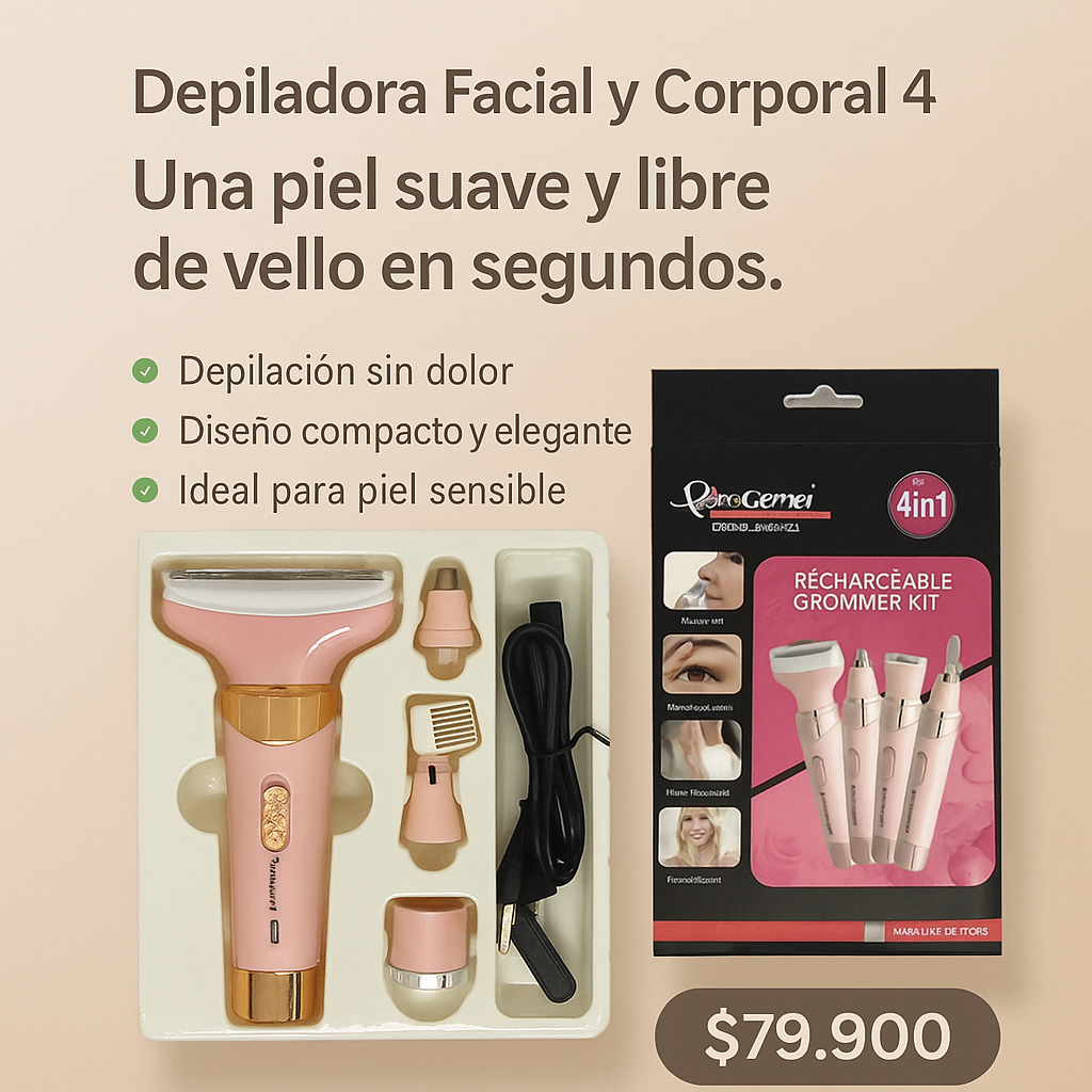 Depiladora Facial y Corporal 4 en 1